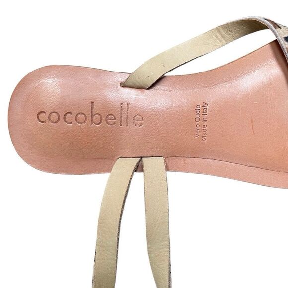 Cocabelle Leopard Print Sandals women’s 8.5 leather two strap made in Italy - Picture 6 of 7